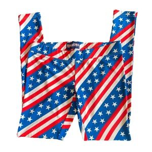 4th July Independence Leggings Medium Holiday Stretch Pants Women Clothing